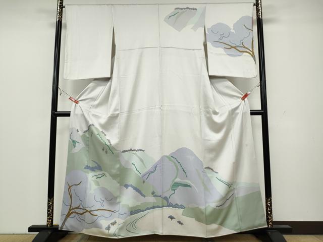 平和屋着物●訪問着 作家物 遠山草木文 正絹 逸品 CAAY5121ut