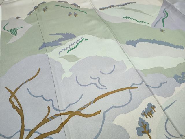 平和屋着物●訪問着 作家物 遠山草木文 正絹 逸品 CAAY5121ut