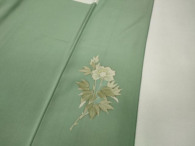 平和屋着物●上質な色無地 霞地紋 青磁色 正絹 逸品 CAAY5127ut