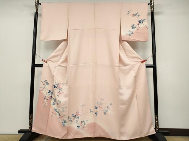 平和屋着物●訪問着 友禅 枝花文 暈し染め 正絹 逸品 CAAY5154ut