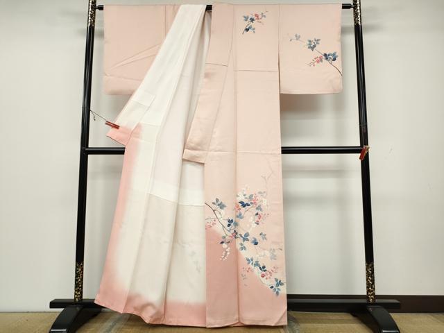 平和屋着物●訪問着 友禅 枝花文 暈し染め 正絹 逸品 CAAY5154ut