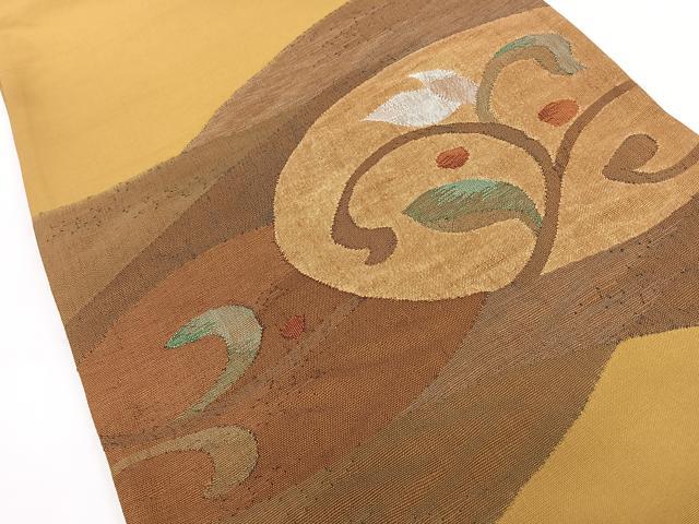 平和屋着物◎太鼓柄袋帯 草花文 正絹 逸品 CAAY5308nb