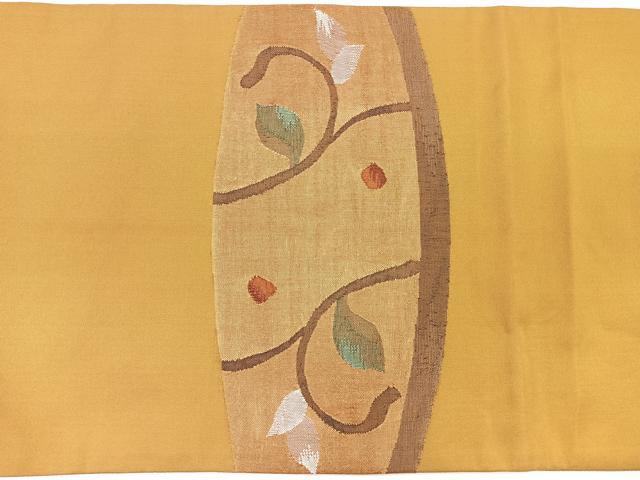 平和屋着物◎太鼓柄袋帯 草花文 正絹 逸品 CAAY5308nb