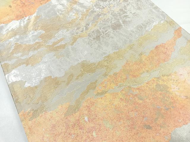 平和屋着物◎六通柄袋帯 道長文 金銀糸 正絹 逸品 CAAY5409nb