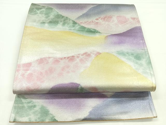 平和屋着物◎六通柄袋帯 霞文 引箔 正絹 逸品 CAAY5462nb