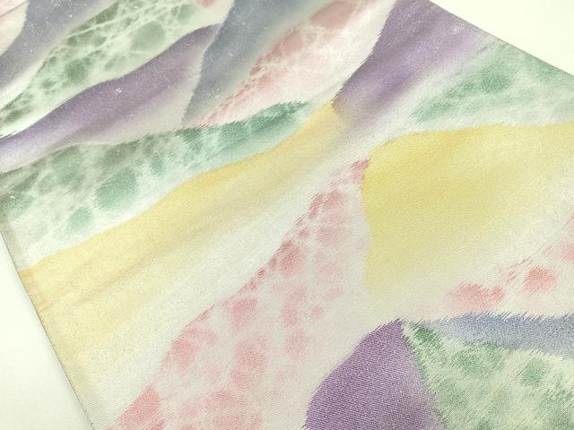 平和屋着物◎六通柄袋帯 霞文 引箔 正絹 逸品 CAAY5462nb