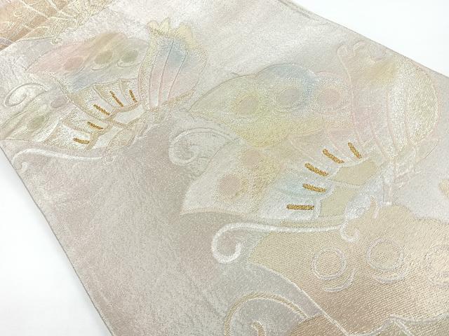 平和屋着物◎六通柄袋帯 舞蝶文 金銀糸 正絹 逸品 CAAY5465nb