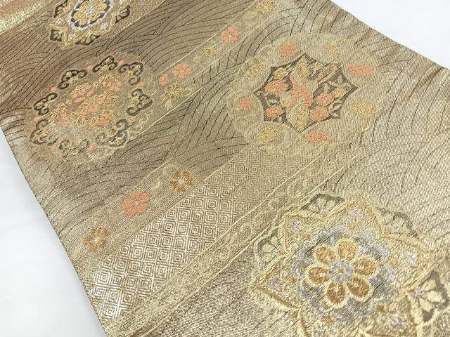 平和屋着物◎佐賀錦 両面 六通柄袋帯 正倉院花文 金銀糸 正絹 逸品 CAAY5472nb