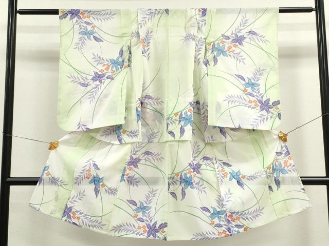 平和屋着物*夏物 七五三 女の子 7歳 祝着 四つ身 絽 草花文 暈し染め 洗える着物 CAAY6020ze