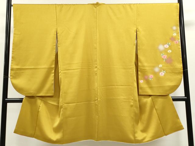 平和屋着物●小振袖 二尺袖 舞桜文 暈し染め 金彩 洗える着物 CAAY6209ze
