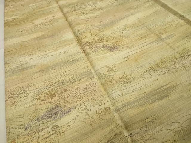 平和屋着物■上質な紬 流水草花文 正絹 逸品 CAAY6544gh