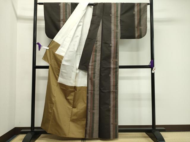 平和屋着物●本場大島紬 9マルキ 吉祥間道 正絹 逸品 CAAY6766gh