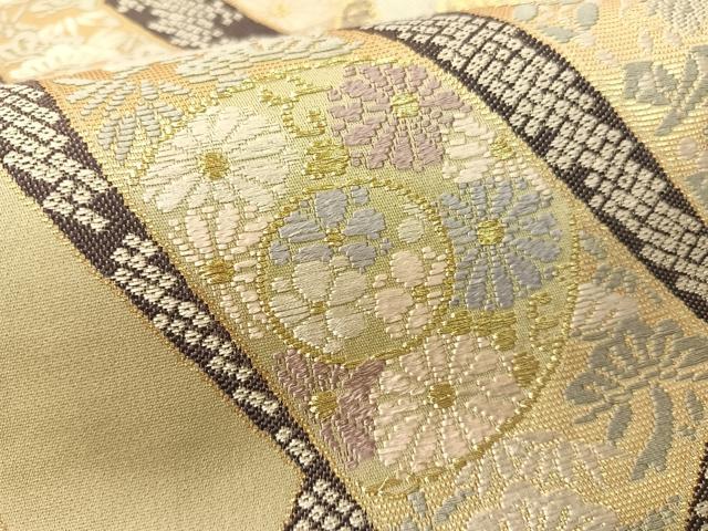平和屋着物▼六通柄袋帯 麓粋唐織 松竹梅吉祥文 金糸 正絹 逸品 CAAY6882vp