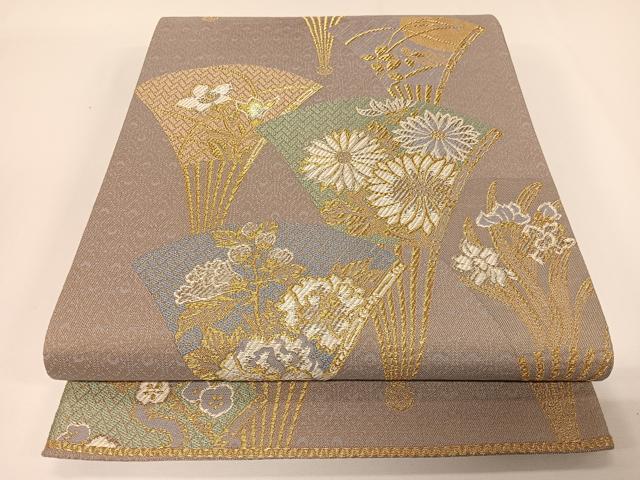 平和屋着物▼六通柄袋帯 名宝琳派 金銀糸 正絹 逸品 CAAY6957vp