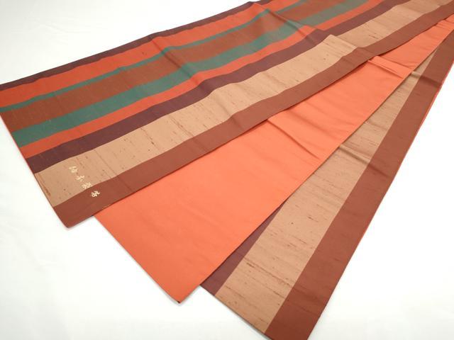 平和屋着物◎全通柄袋帯 紬本袋帯 間道 正絹 逸品 CAAY7245th