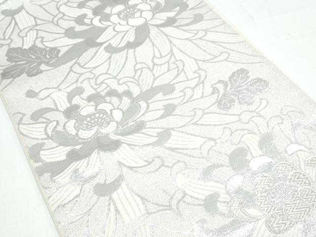 平和屋着物◎六通柄袋帯 乱菊 銀糸 正絹 逸品 CAAY7296th