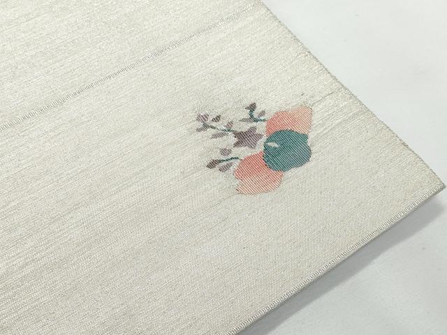 平和屋着物◎全通柄袋帯 ワンポイント 万寿菊 銀糸 正絹 逸品 CAAY7767fb
