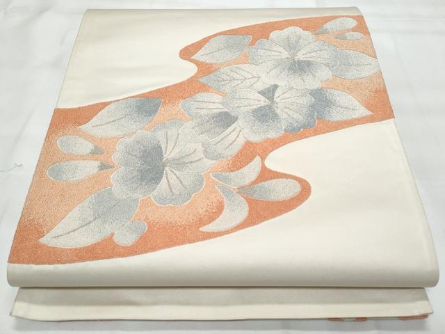 平和屋着物◎中国三大刺繍 相良刺繍 太鼓柄袋帯 総刺繍 草花文 正絹 逸品 CAAY7806fb