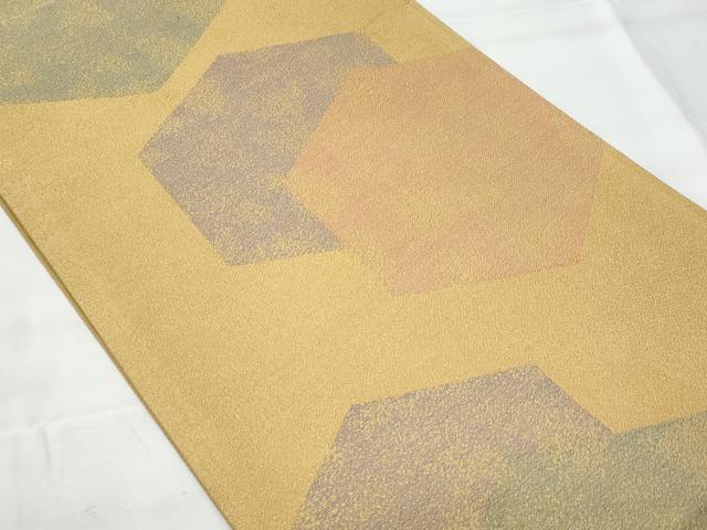 平和屋着物◎全通柄袋帯 亀甲重ね文 金糸 正絹 逸品 CAAY7853fb