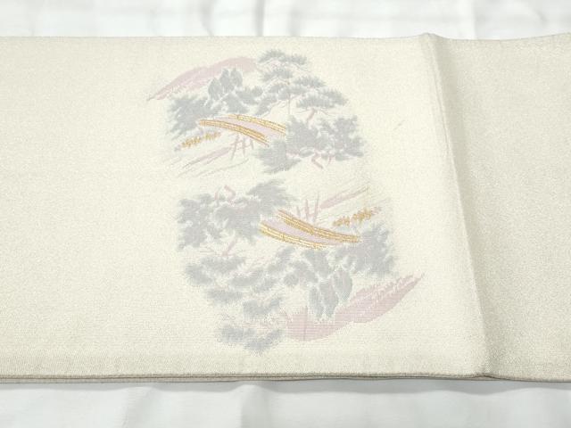 平和屋着物◎太鼓柄袋帯 綴れ 遠山風景樹林文 金銀糸 正絹 逸品 CAAY7861fb