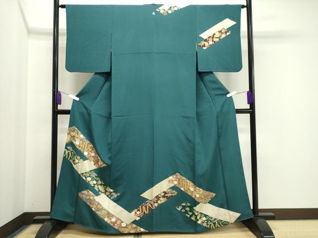 平和屋着物●訪問着 刺繍 梅松花文 金彩 正絹 逸品 CAAY8091gh