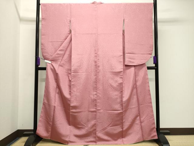 平和屋着物●小振袖 二尺袖 孔雀花文 紅梅色 金銀彩 洗える着物 未使用 CAAY8165gh