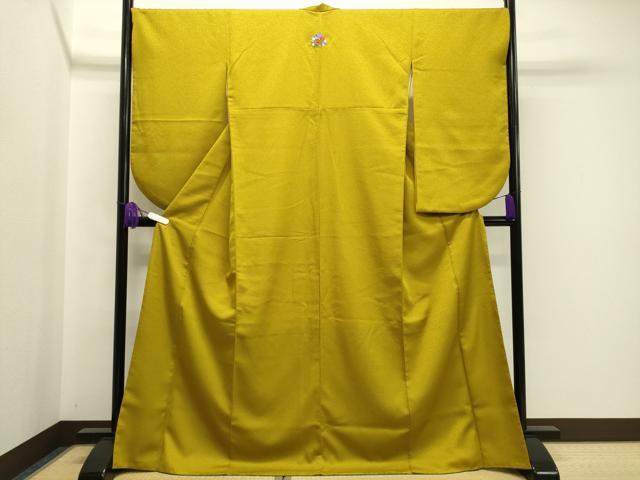平和屋着物●小振袖 二尺袖 金色 洗える着物 CAAY8166gh