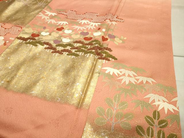 平和屋着物●訪問着 駒刺繍 松竹梅文 暈し染め 金銀彩 正絹 逸品 CAAY8173gh