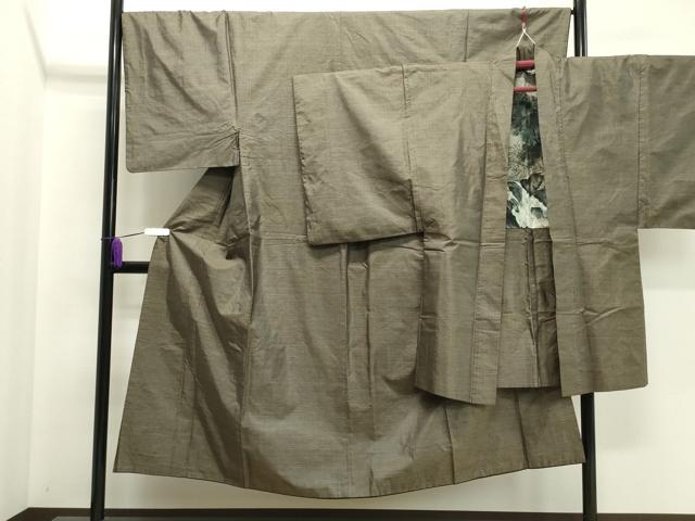 平和屋着物●男性 本場大島紬 アンサンブル 幾何学文 正絹 逸品 CAAY8221gh