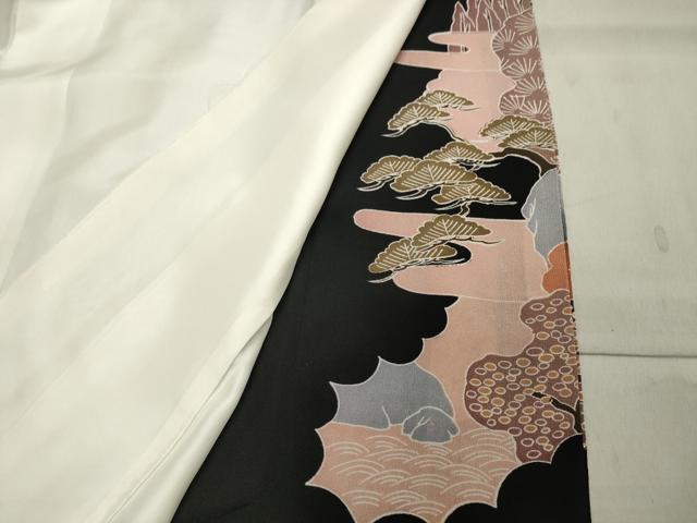 平和屋着物■豪華黒留袖 駒刺繍 風景文 金彩 正絹 逸品 CAAY8302gh