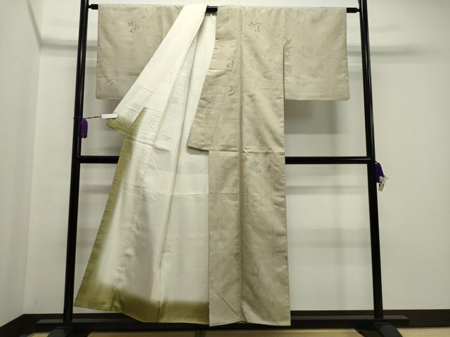 平和屋着物●上質な小紋 紬地 花唐草文 金彩 正絹 逸品 CAAY8347gh