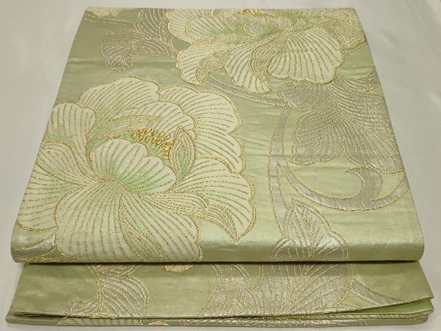 平和屋着物◎六通柄袋帯 草花文 金銀糸 正絹 逸品 CAAY8830in