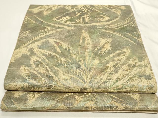 平和屋着物◎六通柄袋帯 飾花文 金糸 正絹 逸品 CAAY9018in