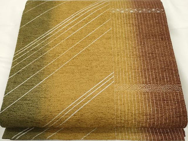 平和屋着物●六通柄袋帯 紬地 斜線文 やまと誂製 正絹 逸品 CAAY9226yk