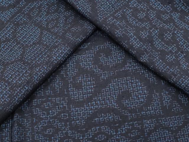 平和屋着物●結城紬 80亀甲 吉祥花文 正絹 逸品 CAAY9465th