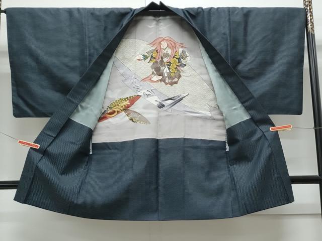 平和屋着物●男性 紬 アンサンブル 100亀甲 正絹 逸品 CAAY9506th