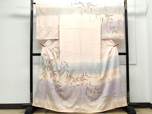 平和屋着物●訪問着 花蝶丸文 暈し染め 金彩 正絹 逸品 CAAY9516th