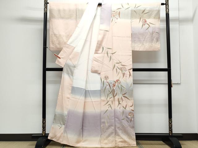平和屋着物●訪問着 花蝶丸文 暈し染め 金彩 正絹 逸品 CAAY9516th
