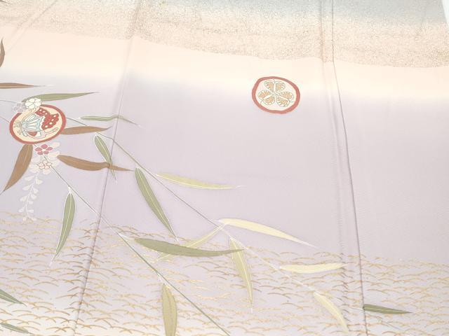 平和屋着物●訪問着 花蝶丸文 暈し染め 金彩 正絹 逸品 CAAY9516th