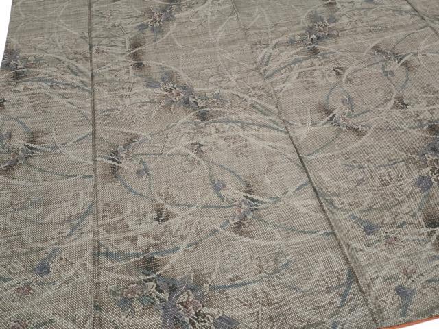 平和屋着物●本場大島紬 9マルキ 草花文 正絹 逸品 CAAY9521th