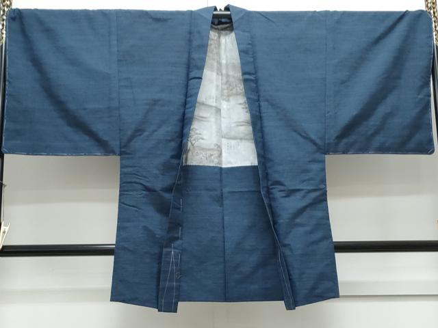 平和屋着物●男性 紬 アンサンブル 霞文 正絹 逸品 未使用 CAAY9564th