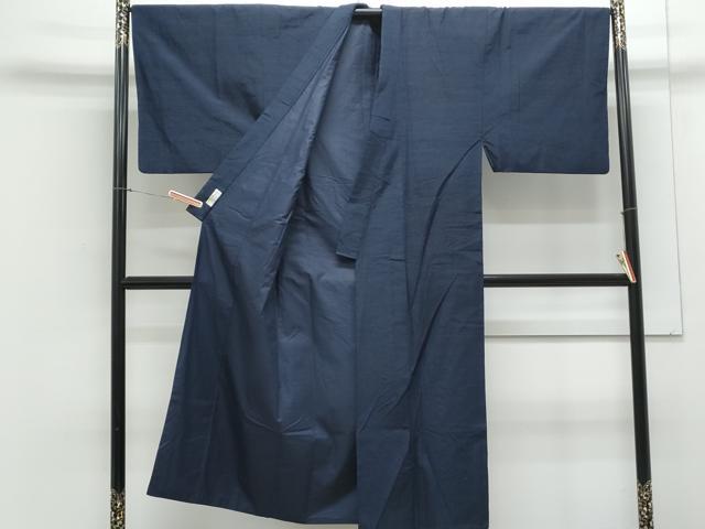平和屋着物●男性 紬 アンサンブル 色無地 濃藍色 やまと誂製 正絹 逸品 CAAY9572th