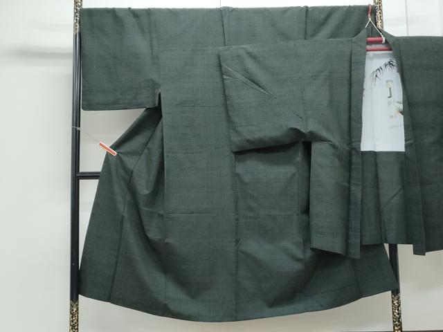 平和屋着物●男性 紬 アンサンブル 色無地 百入茶色 正絹 逸品 CAAY9597th