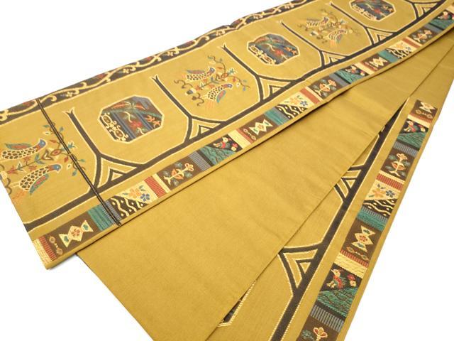平和屋着物●六通柄 本袋帯 花鳥文 正絹 逸品 CAAY9692hy
