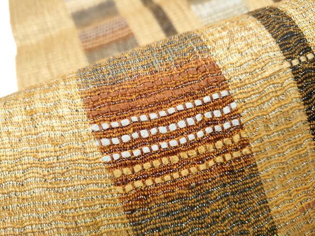 平和屋着物▽スリーシーズン 春夏秋 六通柄袋帯 霞文 銀糸 正絹 逸品 未使用 CAAY9751hy