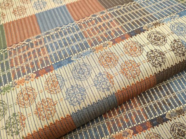 平和屋着物●全通柄袋帯 横段花文 正絹 逸品 CAAY9752hy