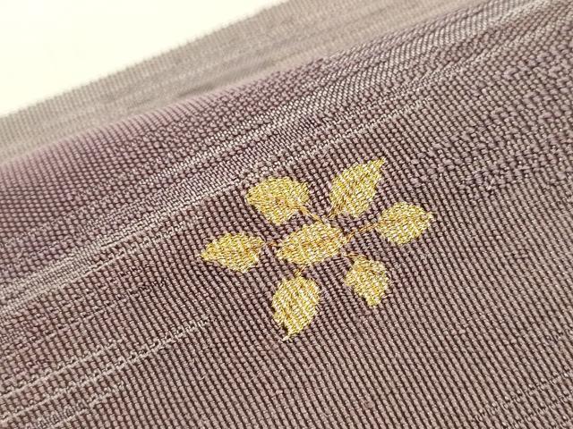 平和屋着物●太鼓柄袋帯 紬地 すくい織 枝花文 金糸 正絹 逸品 CAAY9776hy