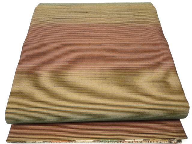 平和屋着物●両面 全通柄袋帯 横段吉祥文 金糸 正絹 逸品 CAAY9786hy