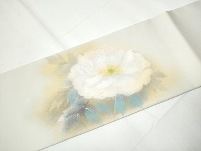 平和屋着物●塩瀬 九寸名古屋帯 牡丹 金彩 正絹 逸品 CAAY9821hy