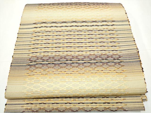 平和屋着物●八寸名古屋帯 紬地 花織 正絹 逸品 CAAY9822hy
